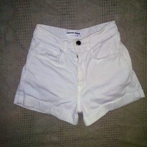 American Apparel High-Waisted White Shorts